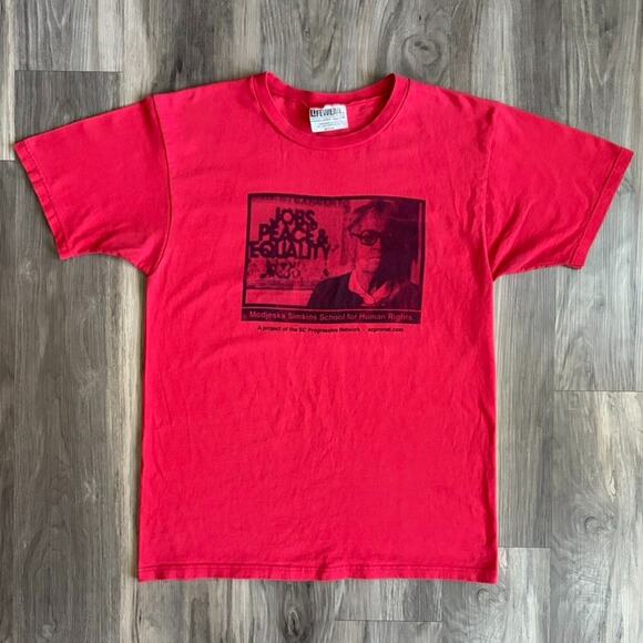 Vintage Communism Party USA T-Shirt Size M Modjeska Simkins Jobs Peace Equality - Picture 1 of 5